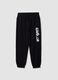 Blue oversized pure cotton joggers with &ldquo;Get Hyped&rdquo; slogan for boys_0