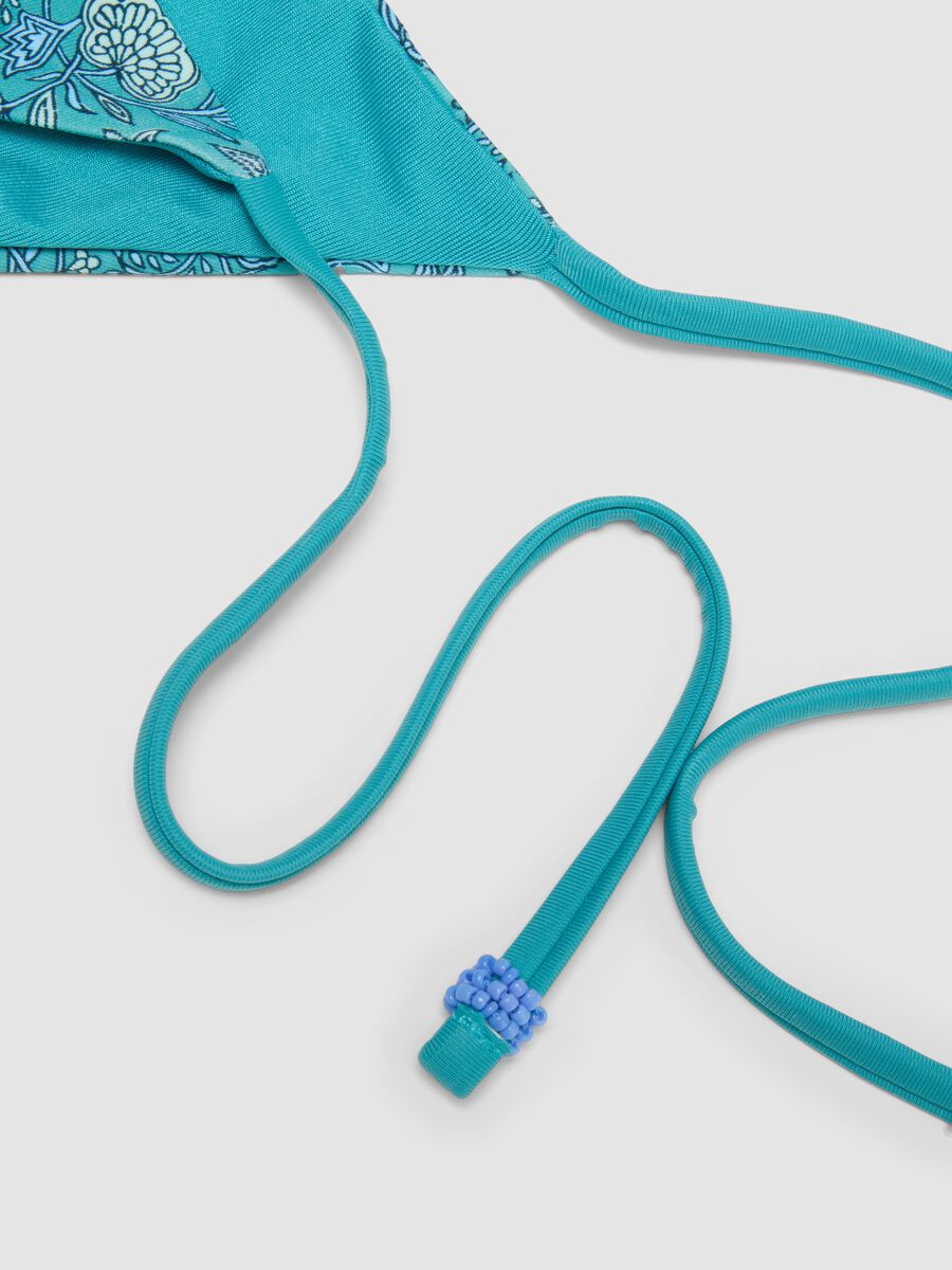 Bas de bikini bleu azur en tissu stretch &agrave; liens_5