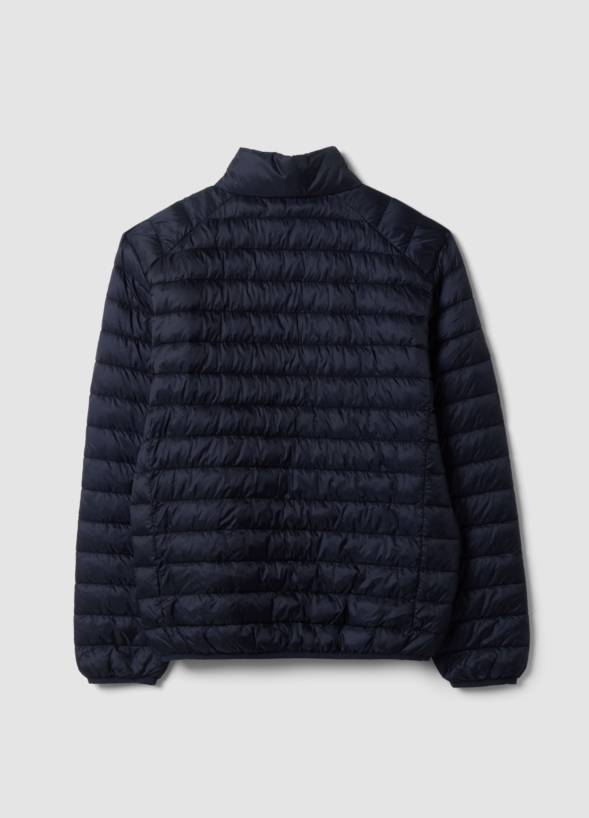 Blue ultralight padded regular-fit jacket with zip