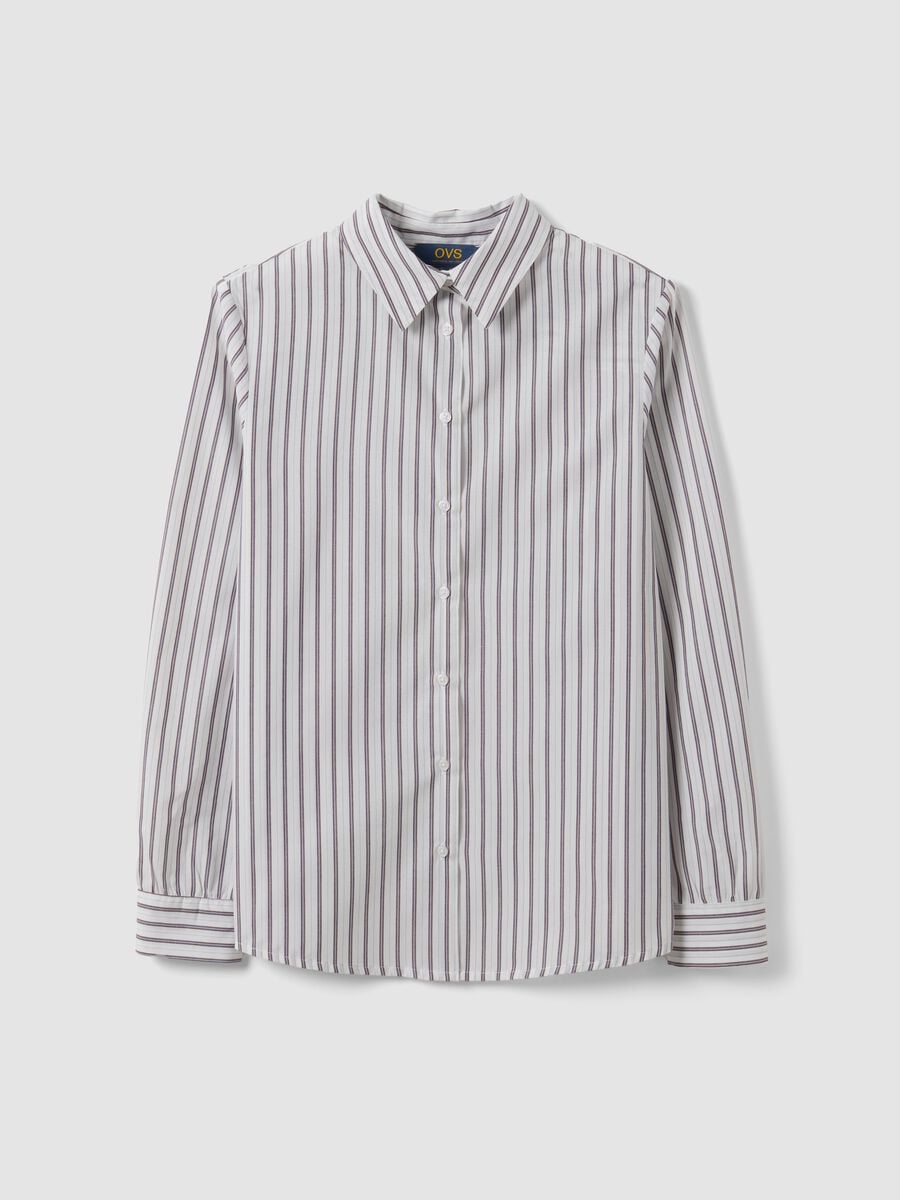 White striped long-sleeve slim-fit shirt_4
