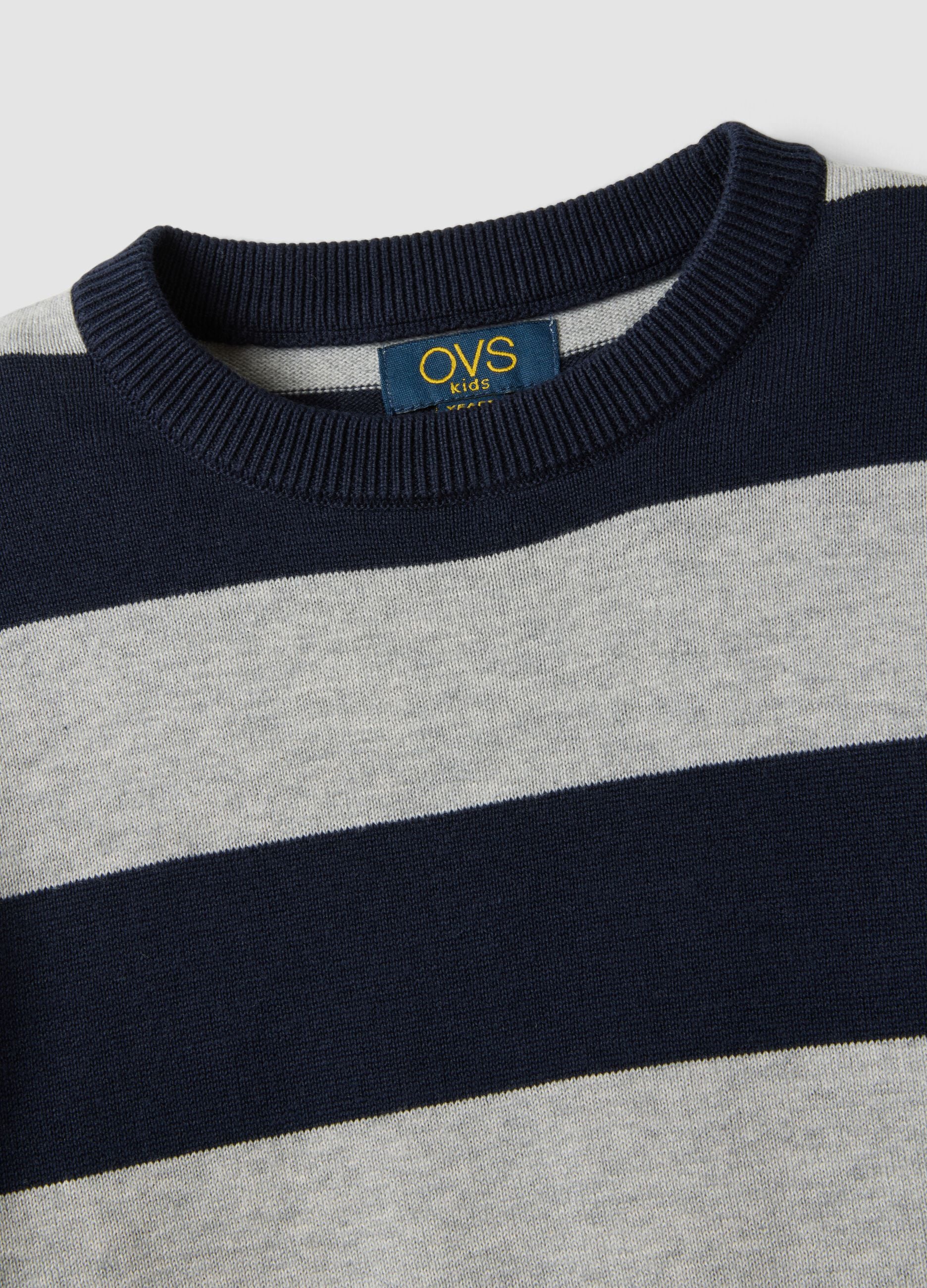 Multicoloured pure cotton striped oversized top for boys