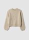 Maglione beige m&eacute;lange in lana elasticizzata_0