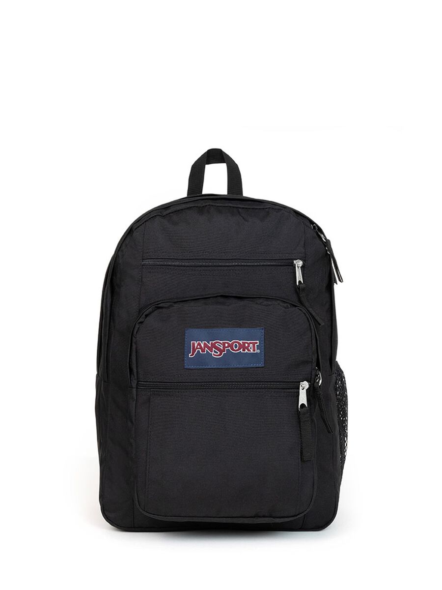 Schwarzer Rucksack mit Fronttasche und Mesh-Eins&auml;tzen_0