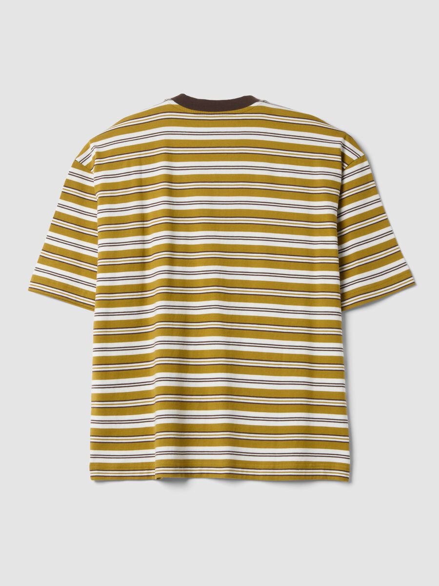 Brown striped pure cotton boxy-fit T-shirt_2