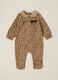 Beige Leopard Print Baby Girl Playsuit_0