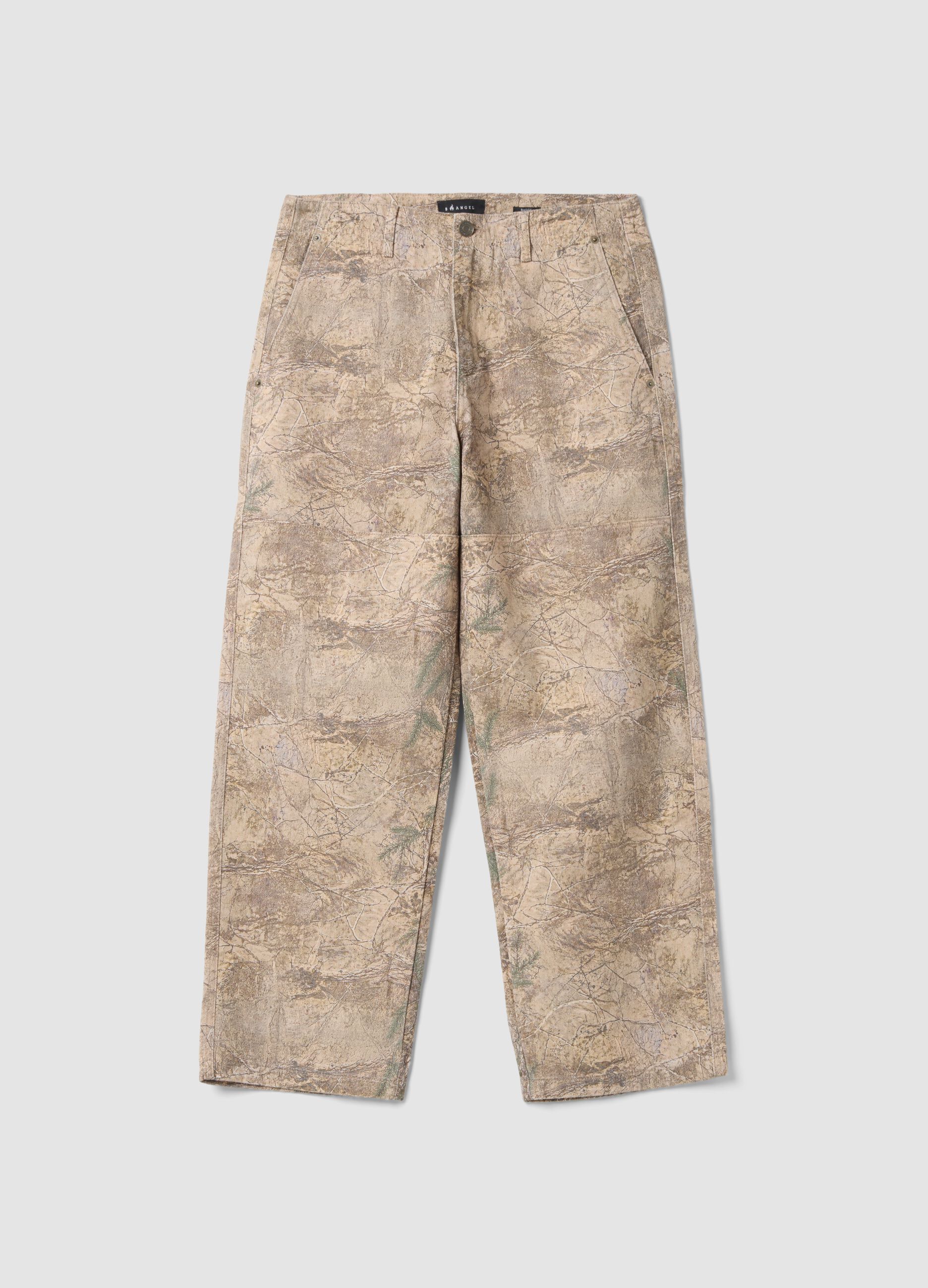 Jeans beige in puro cotone relaxed fit