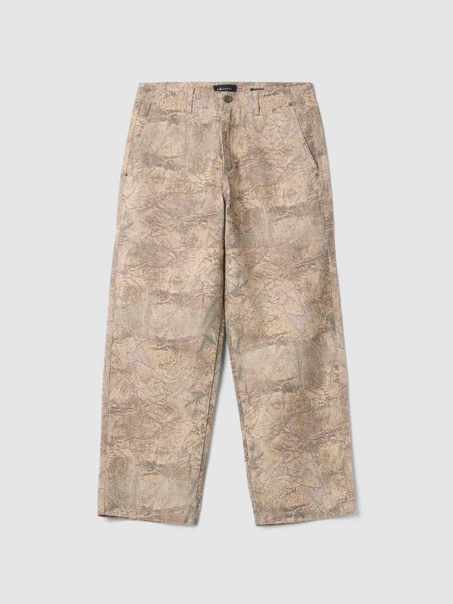 Jeans beige in puro cotone relaxed fit_0