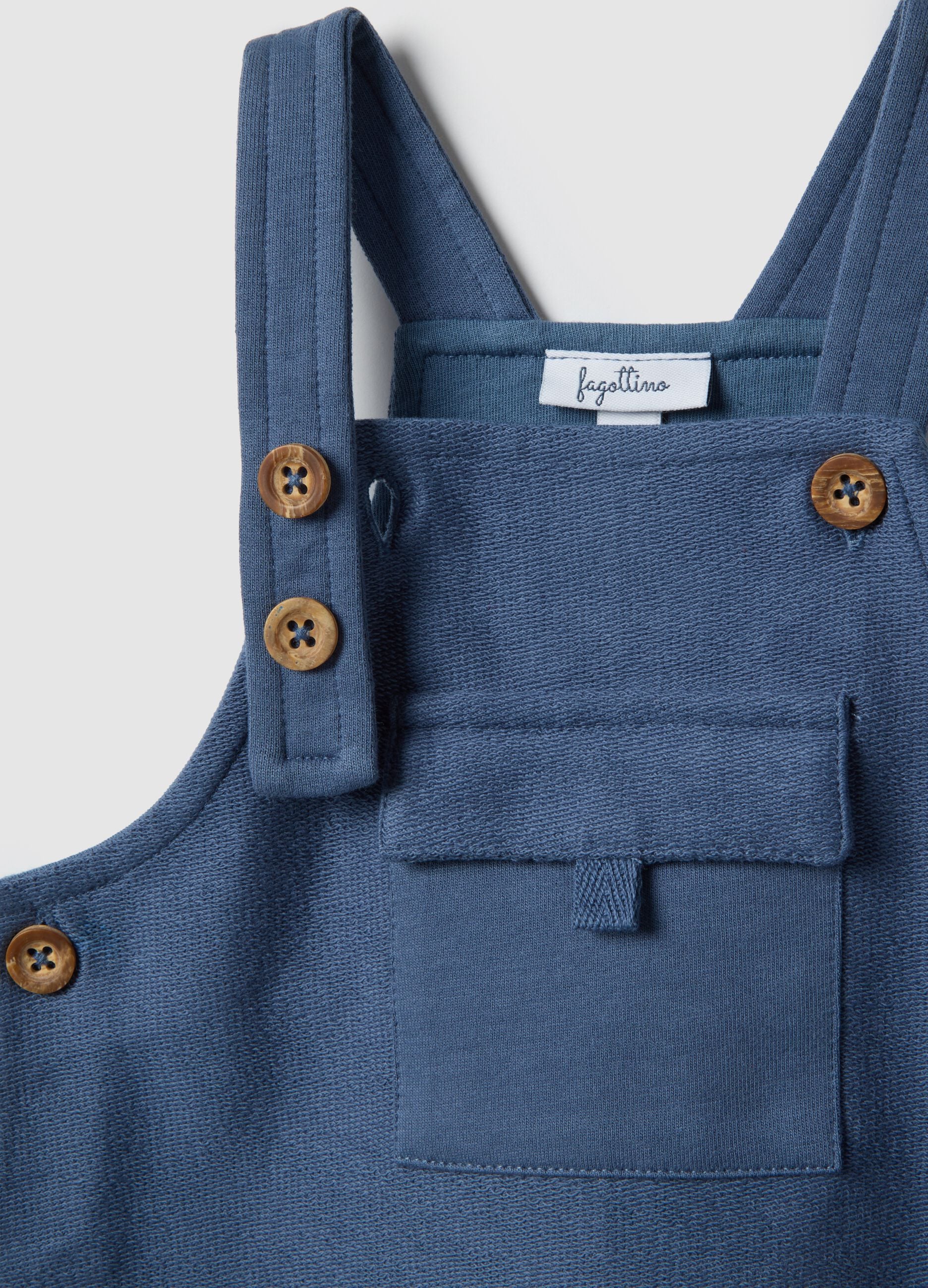 Baby blue pure cotton dungarees regular fit