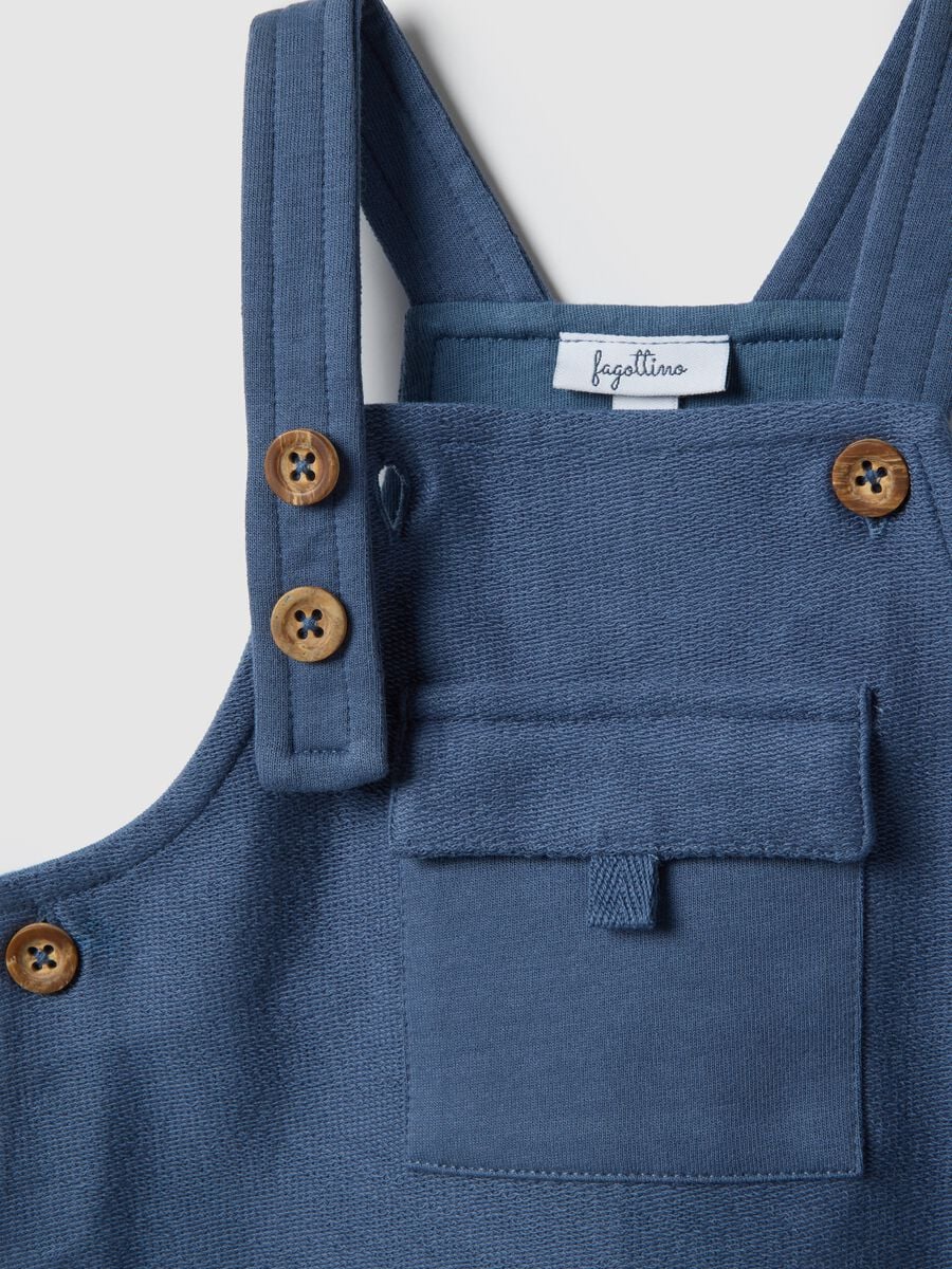 Baby blue pure cotton dungarees regular fit_2