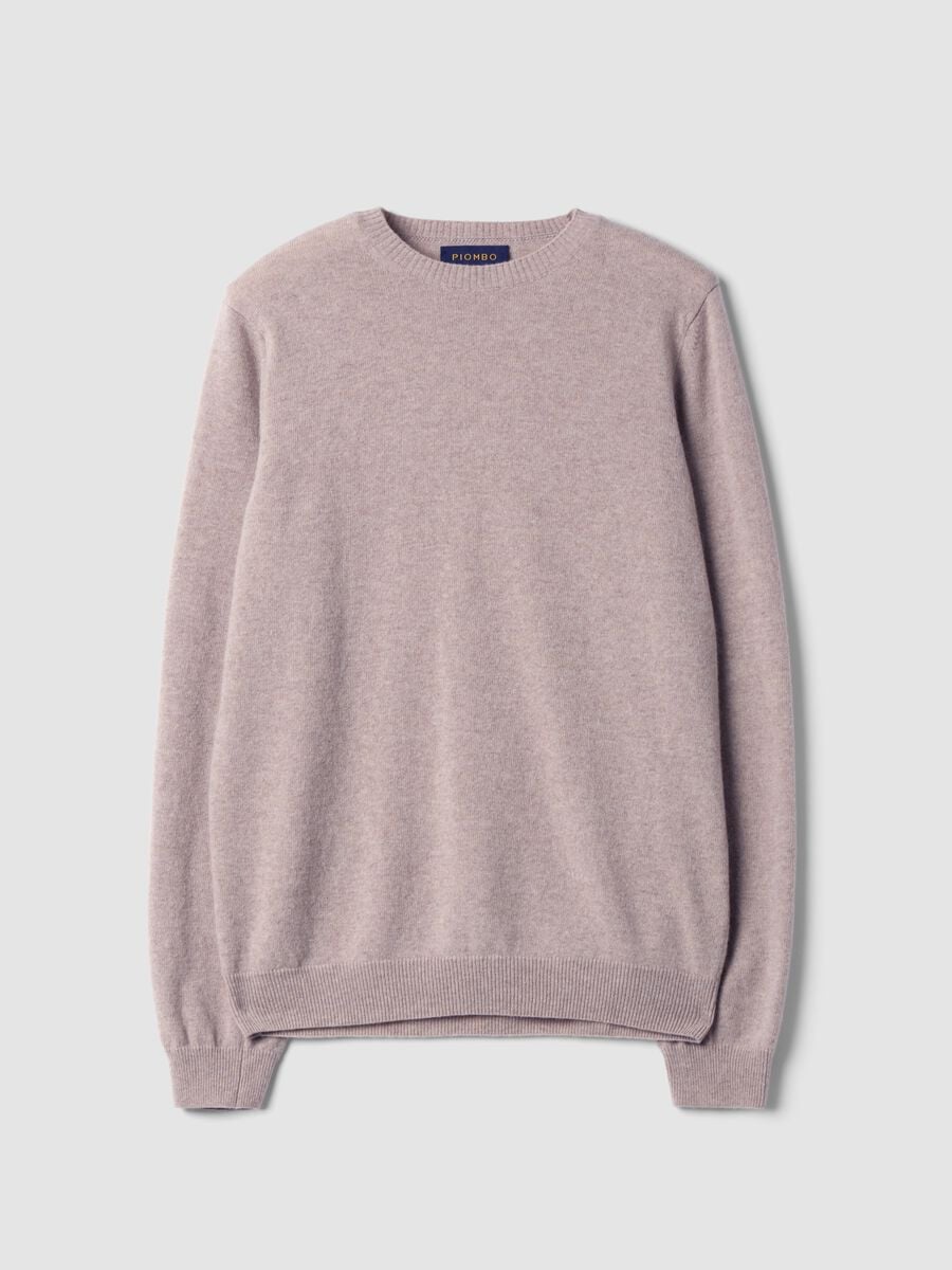 Beige pure wool crew-neck jumper, regular fit_4