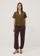 Green short-sleeve pure viscose shirt with oversized fit_1