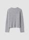 Maglia grigia in lana e alpaca elasticizzato girocollo_6