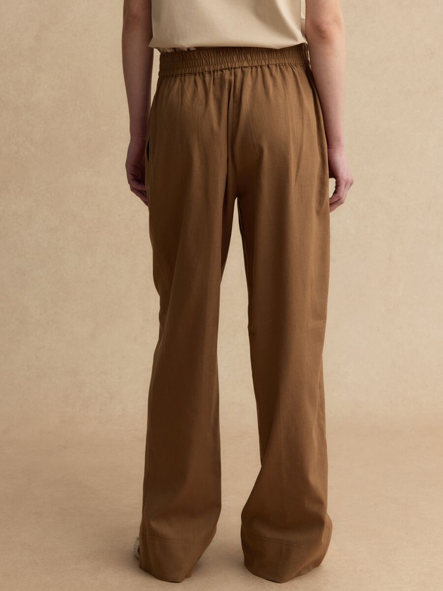 Braune Wide-Leg-Hose aus Leinenmischung_2