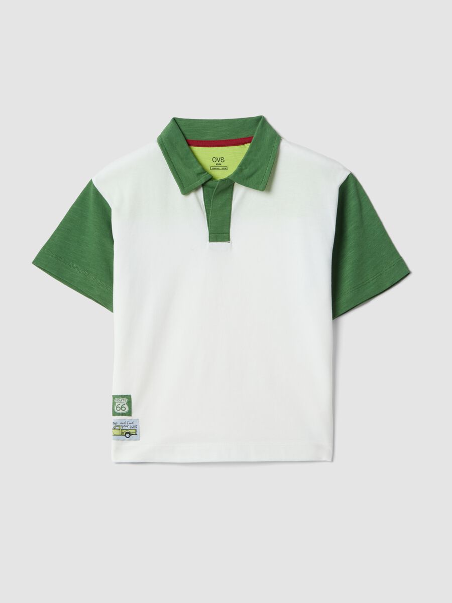 Boys&rsquo; multicolour pure cotton polo shirt, oversized fit_0
