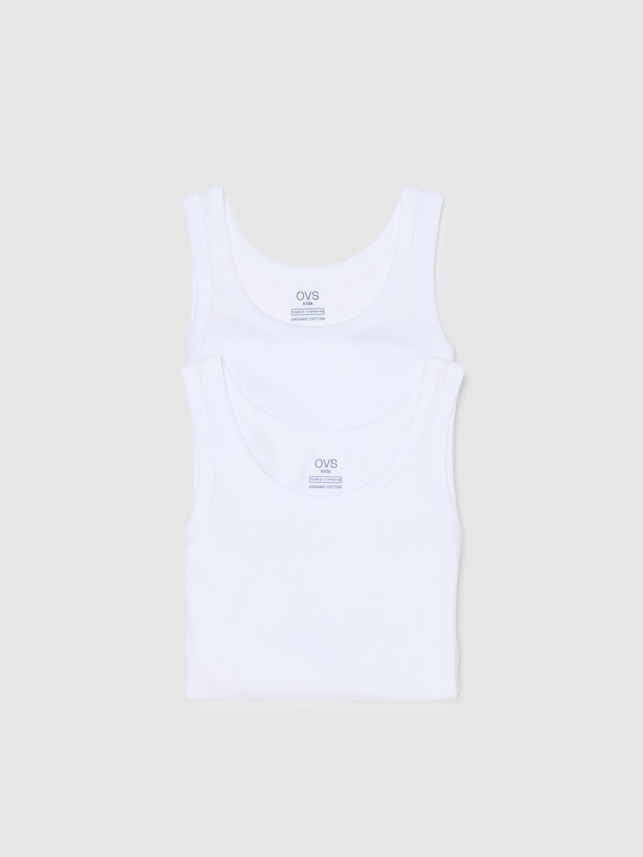 Zweierpack wei&szlig;e Jungenunterhemden aus reiner Baumwolle im Regular-Fit_2