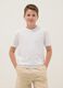 White pure cotton boys&rsquo; T-shirt, regular fit_0