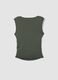 Green stretch tank top with side ruching_1