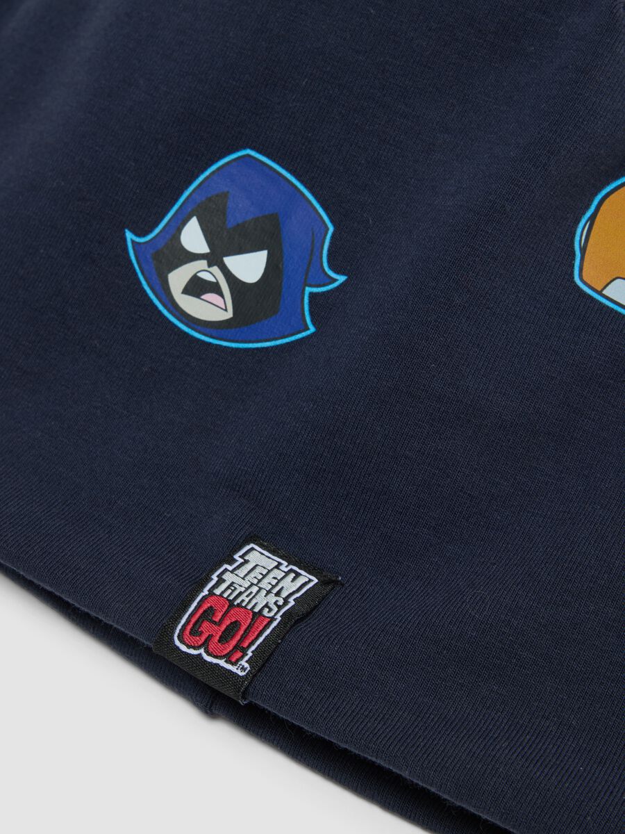 Gorro azul em algod&atilde;o el&aacute;stico com estampado Teen Titans Go para menino_2