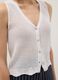 White pure cotton regular fit knitted vest_3