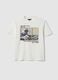 White pure cotton regular fit T-shirt with Hokusai wave_4