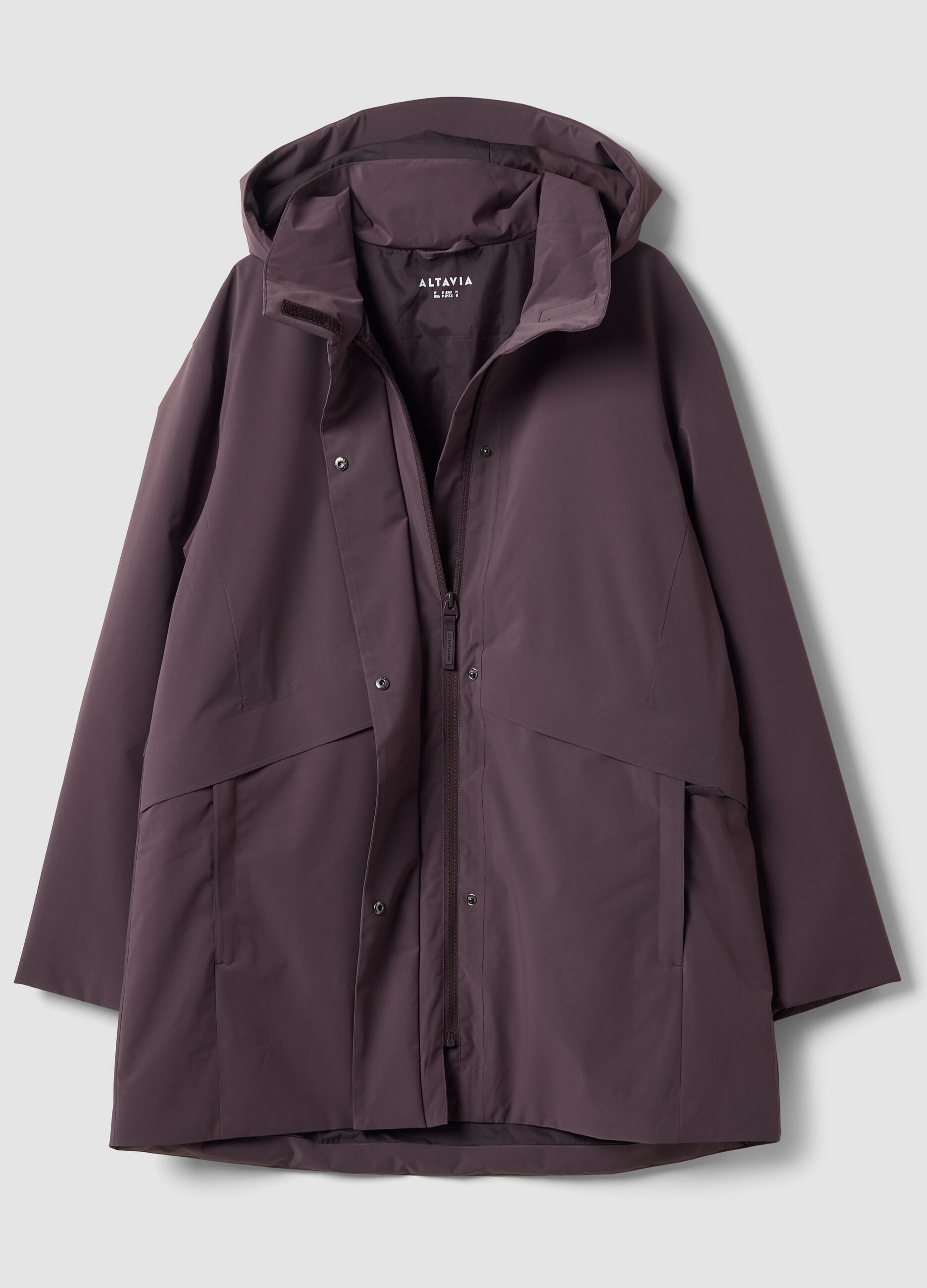 Water-repellent, breathable padded purple parka with hood ALTAVIA STUDIO