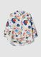 Camisa branca com flores em algod&atilde;o el&aacute;stico_0