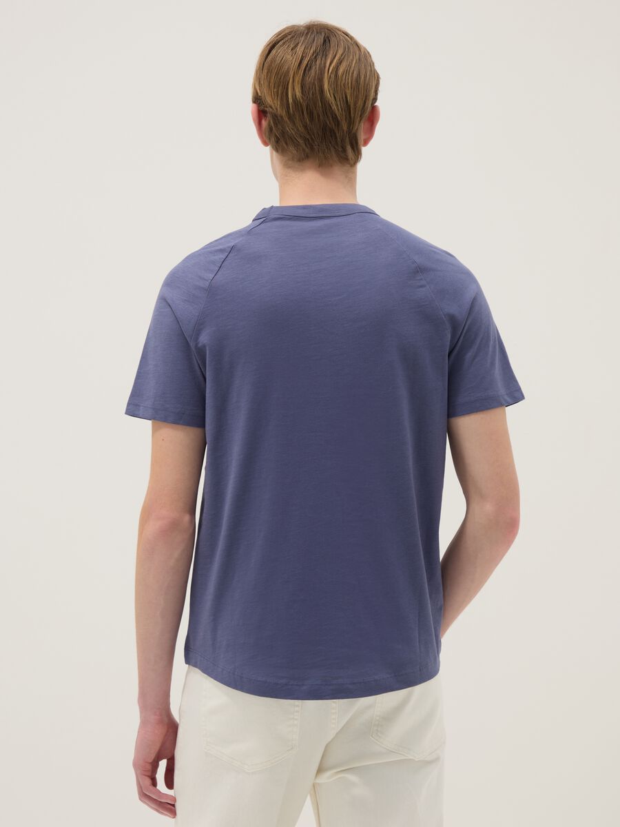 Regular fit blue pure cotton T-shirt_2