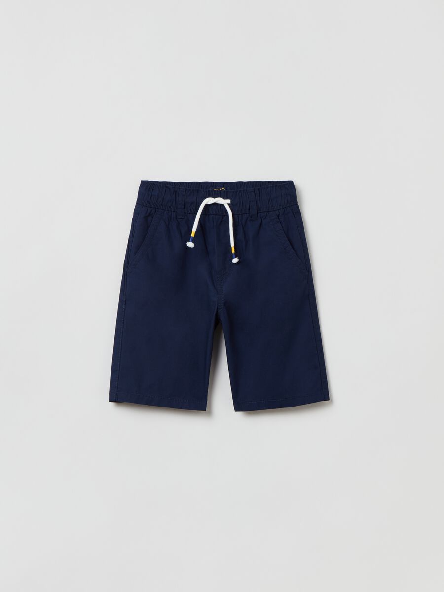 Cotton Bermuda shorts with drawstring_0