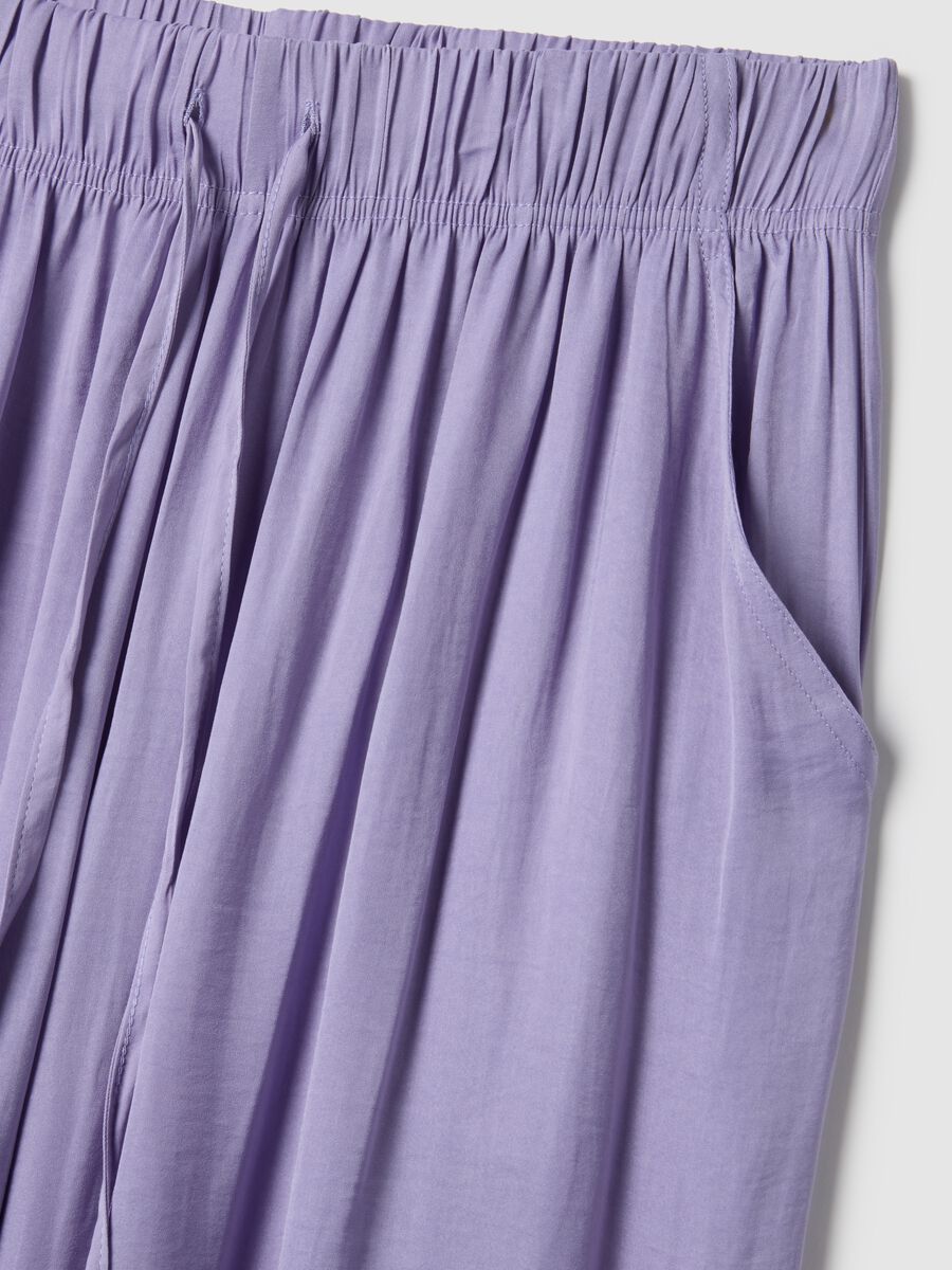 Regular fit purple pure cotton trousers_5