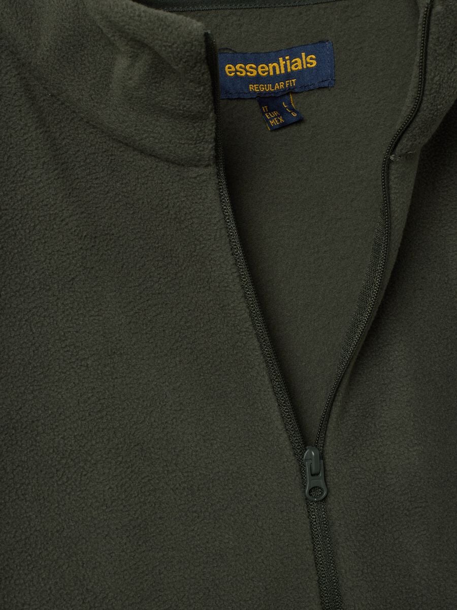 Felpa verde half zip regular fit in pile_1