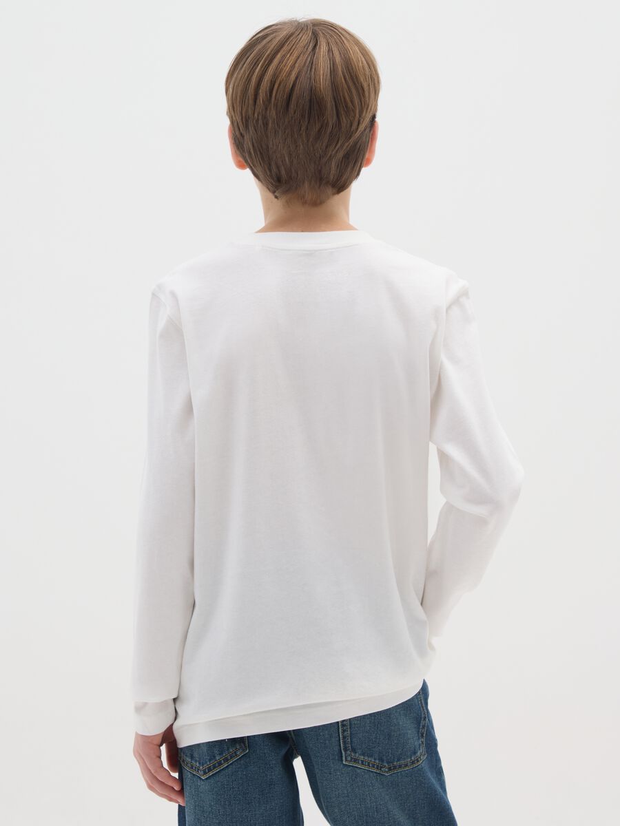Boys' white T-shirt in pure cotton, oversized fit_1
