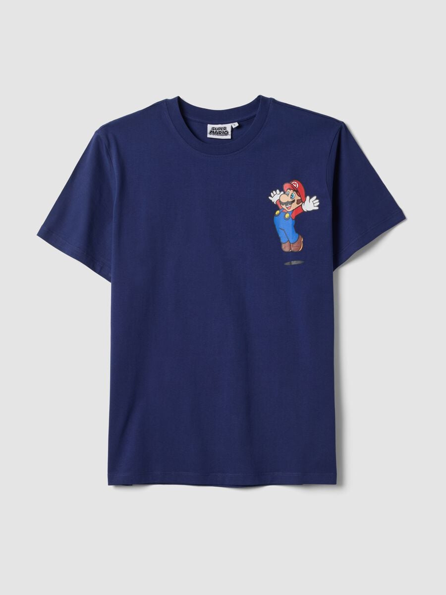 Blue short-sleeve pure cotton regular-fit T-shirt_4