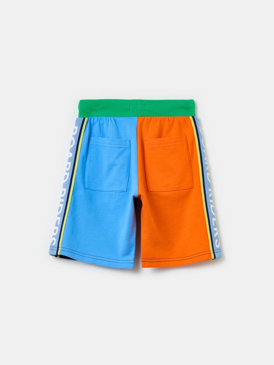 Bermuda shorts in colourblock fleece with drawstring_1
