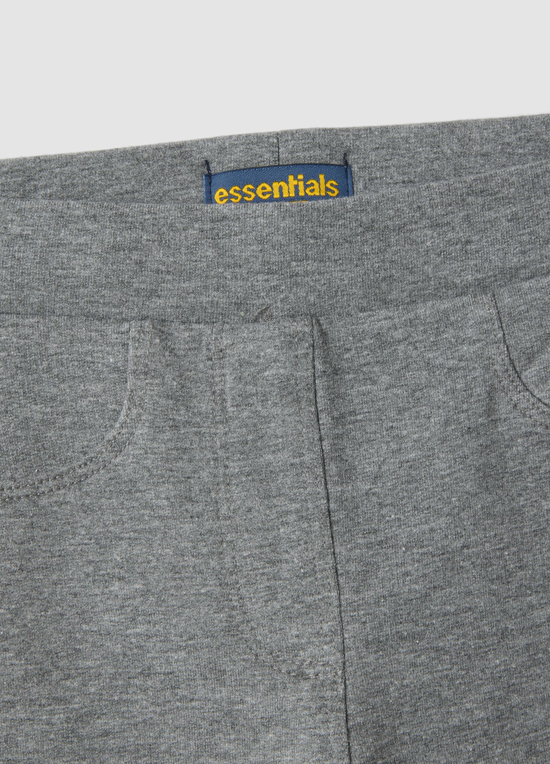 Grau melierte Flare-Treggings aus elastischer Bio-Baumwolle
