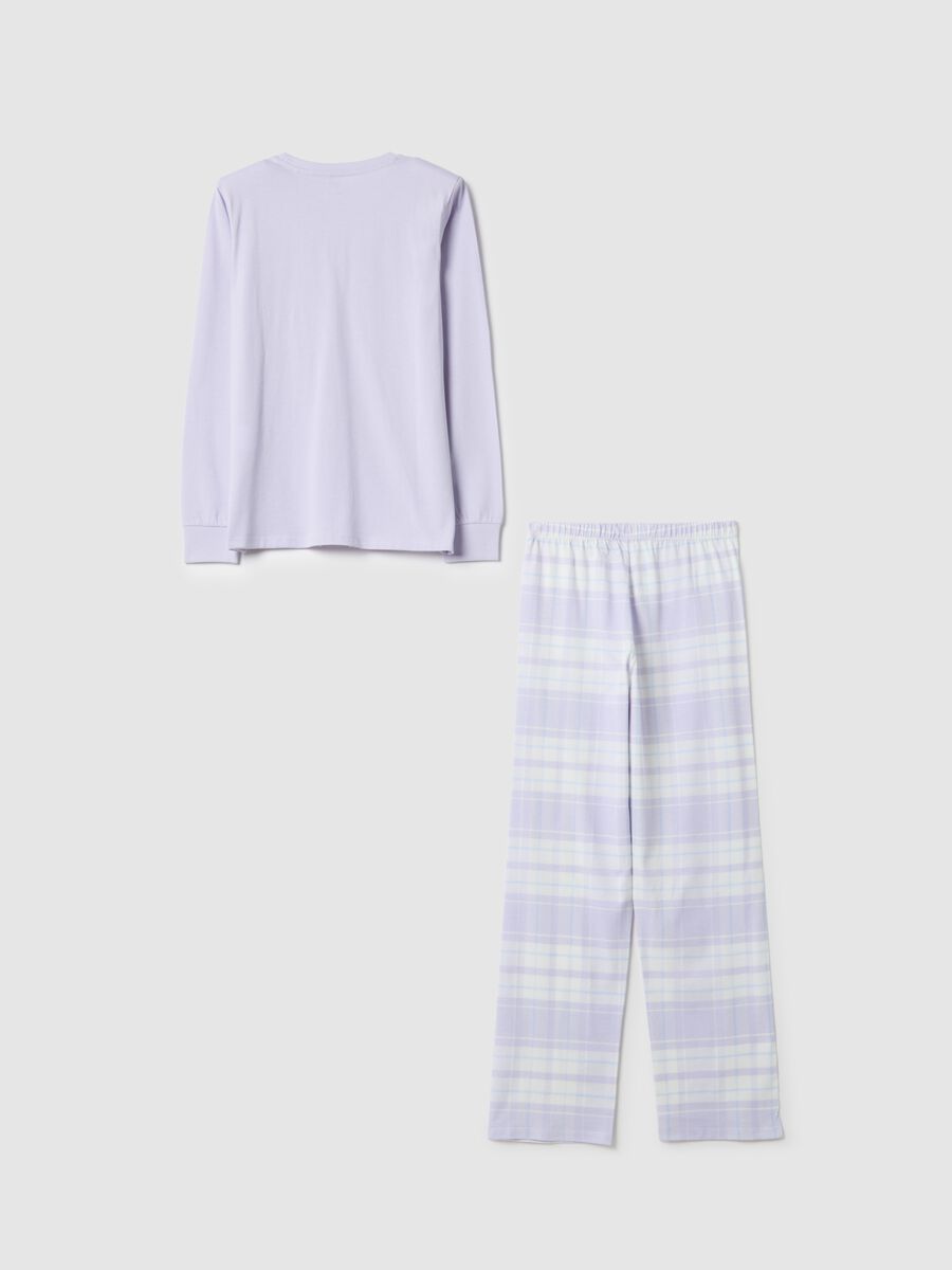 Girls' multicolour check regular fit pure cotton pyjamas_1