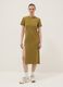 Brown midi dress in stretch cotton_0
