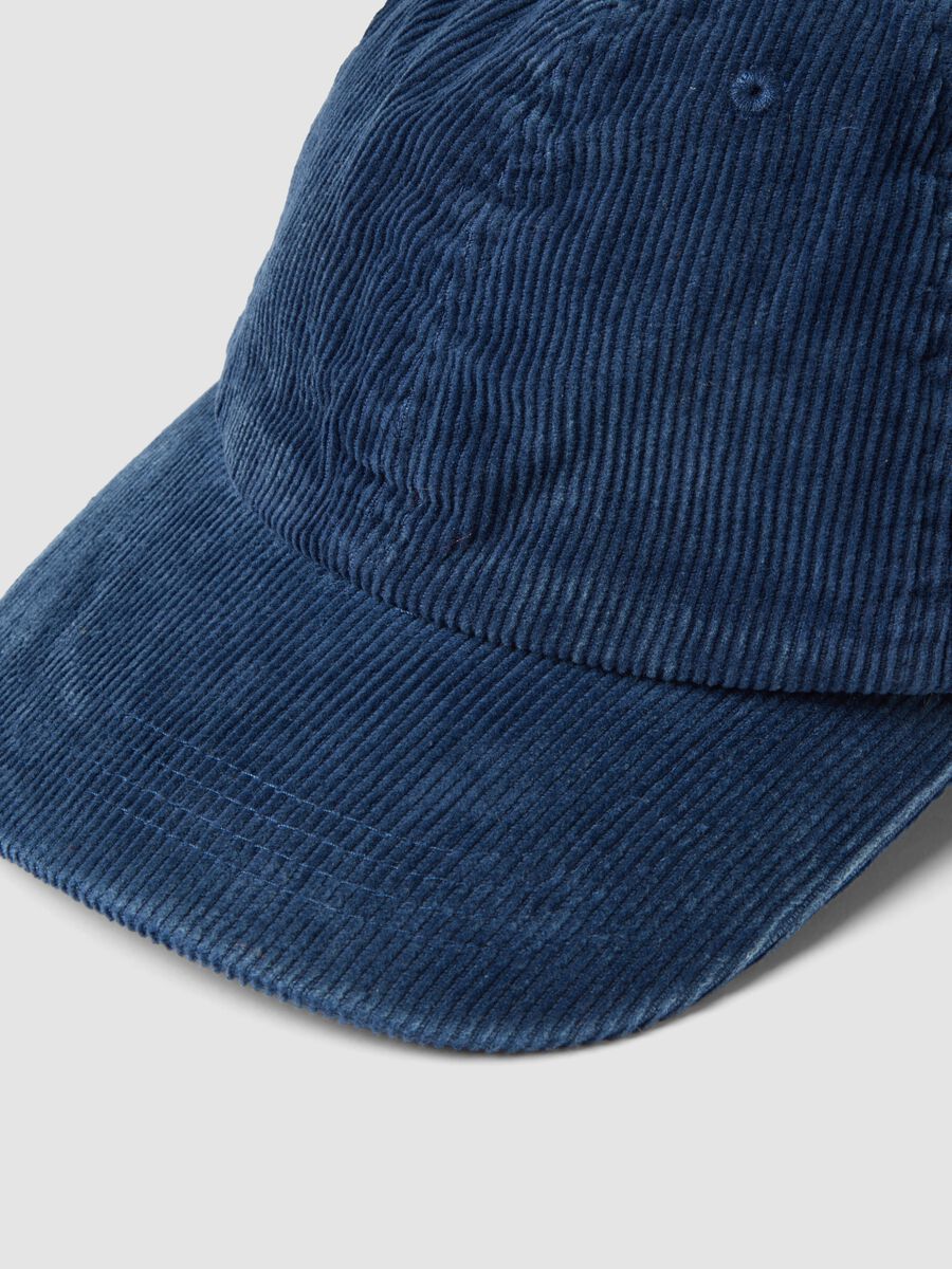 Cappello baseball denim in puro cotone a coste_1
