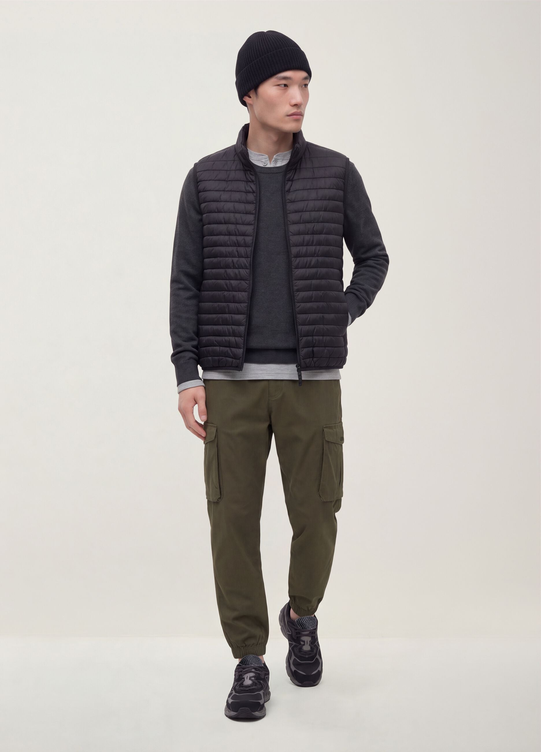 Gr&uuml;ne Slim-Fit-Cargohose aus Stretch-Baumwolle