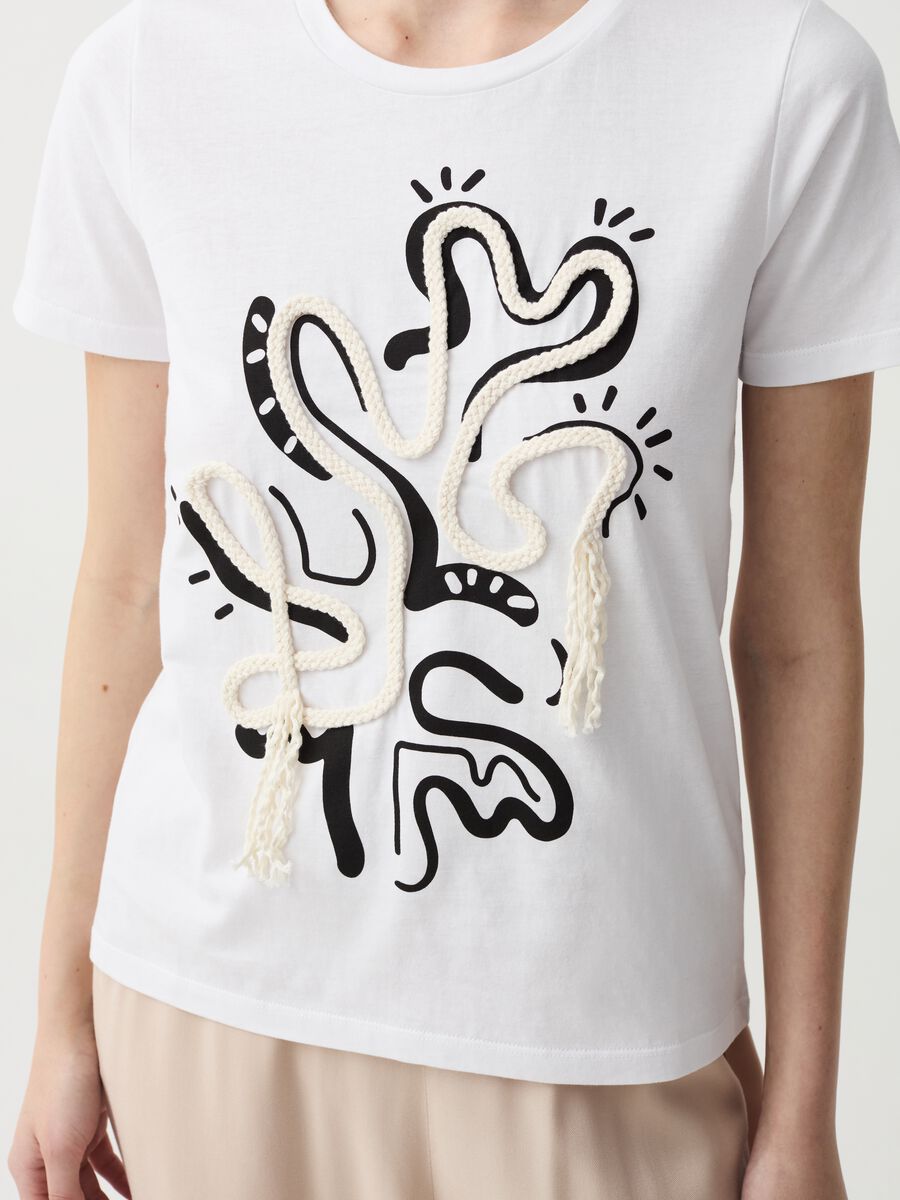 T-shirt with print and application_1