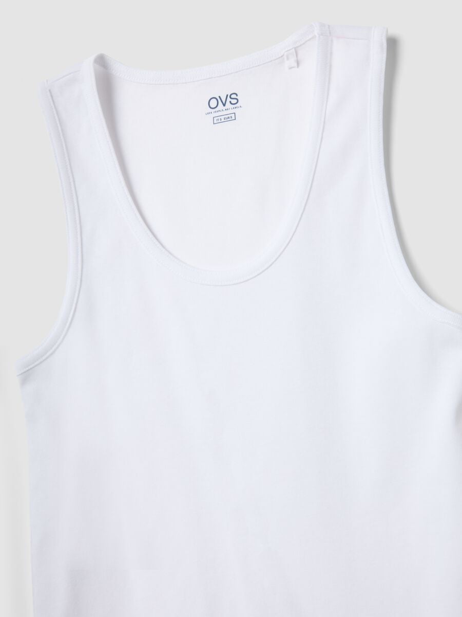 White pure cotton vest top, regular fit_5