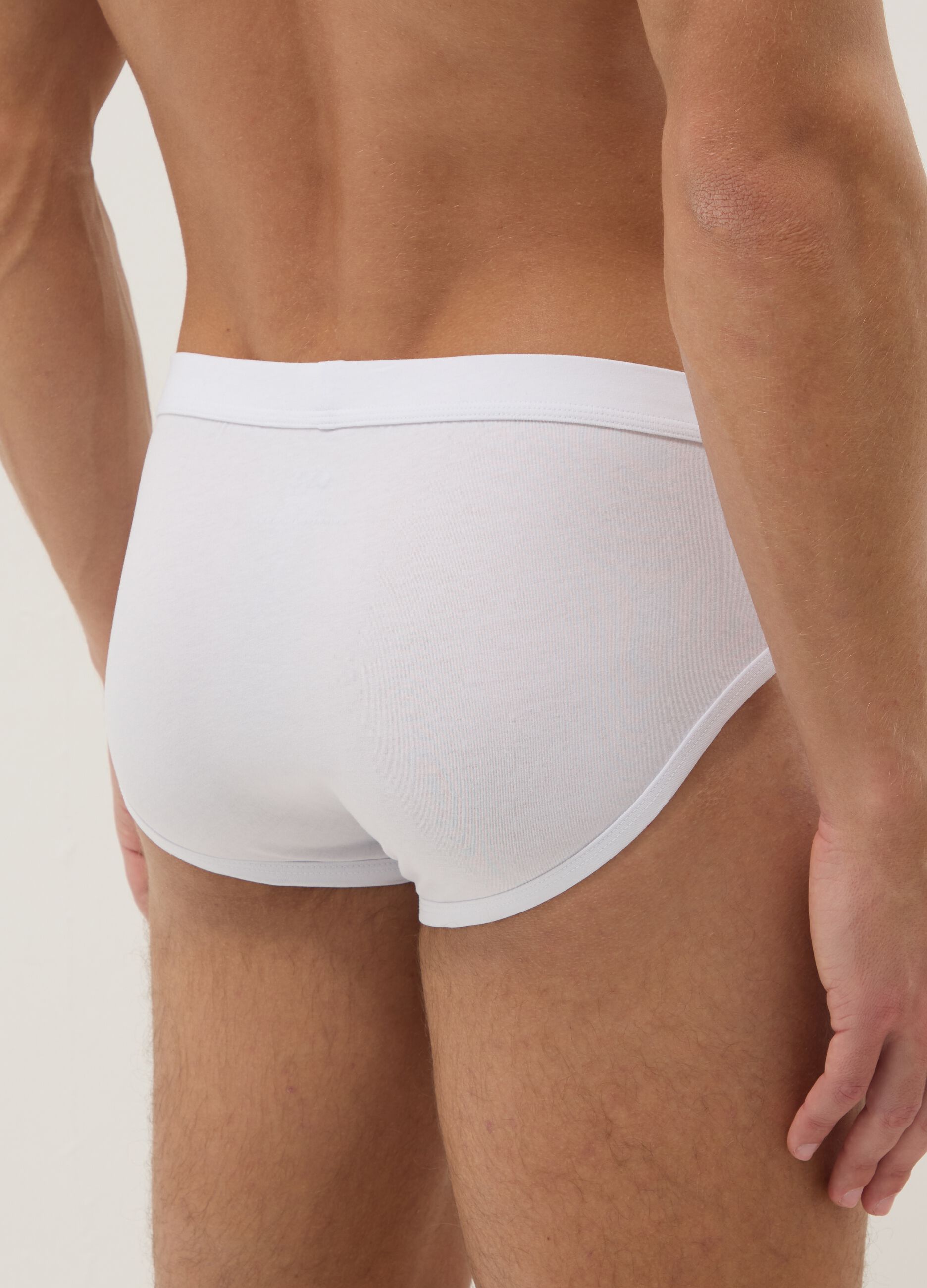 3-pack of white stretch cotton briefs, regular fit