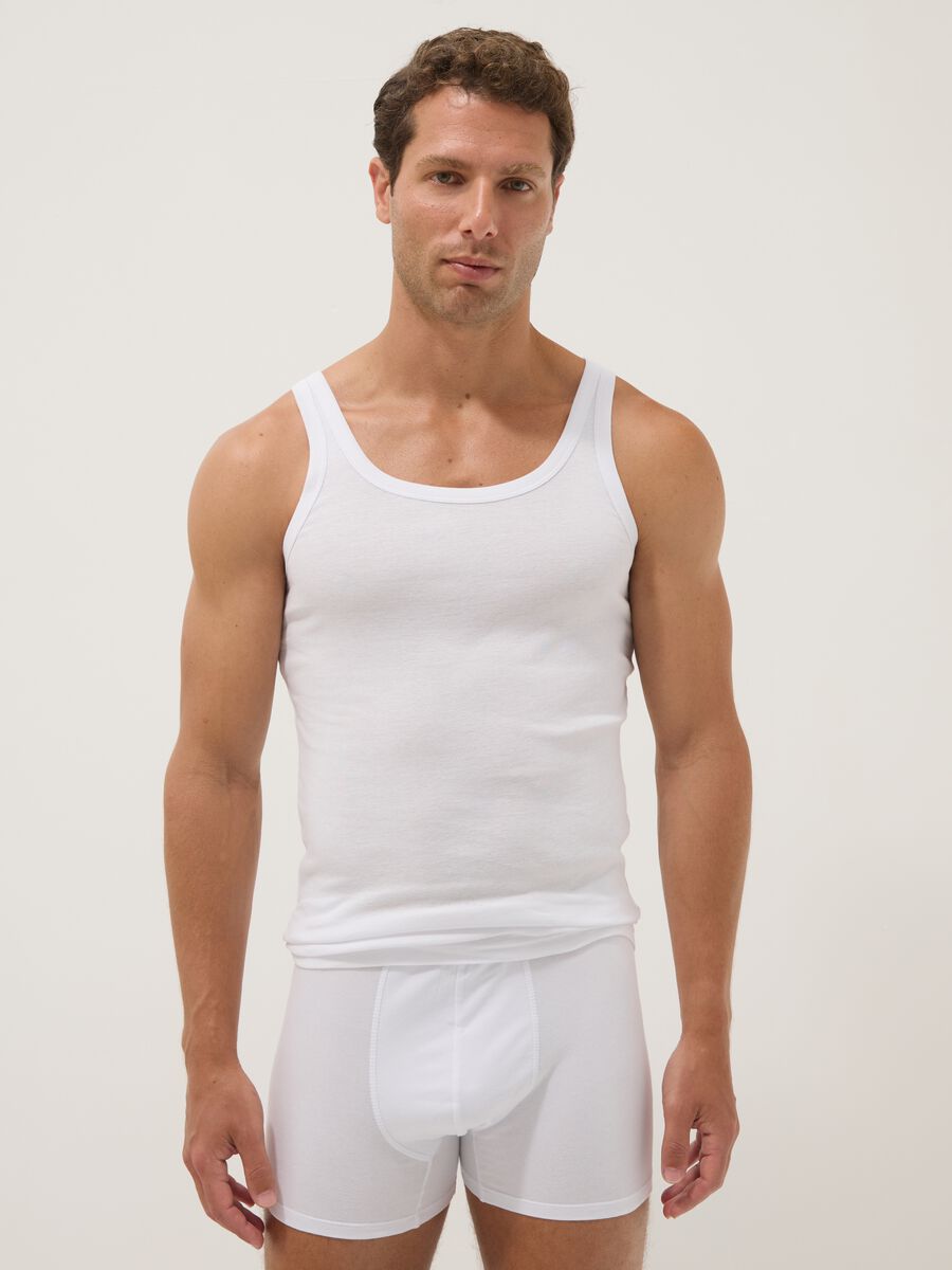 White pure cotton vest regular fit_0