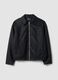 Schwarze Regular-Fit-Jacke mit Rei&szlig;verschluss und Kragen_0