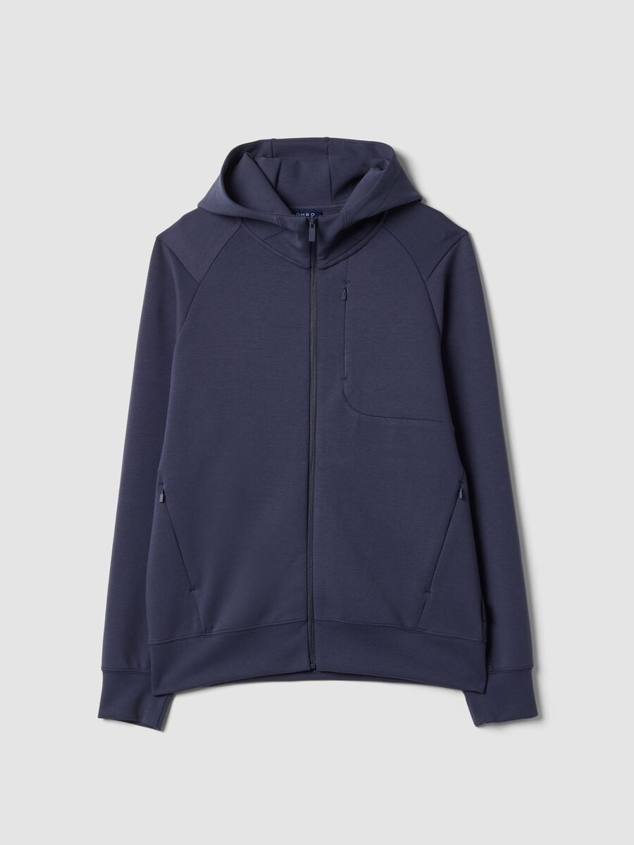 Breathable blue full-zip in 2-way stretch fabric_4