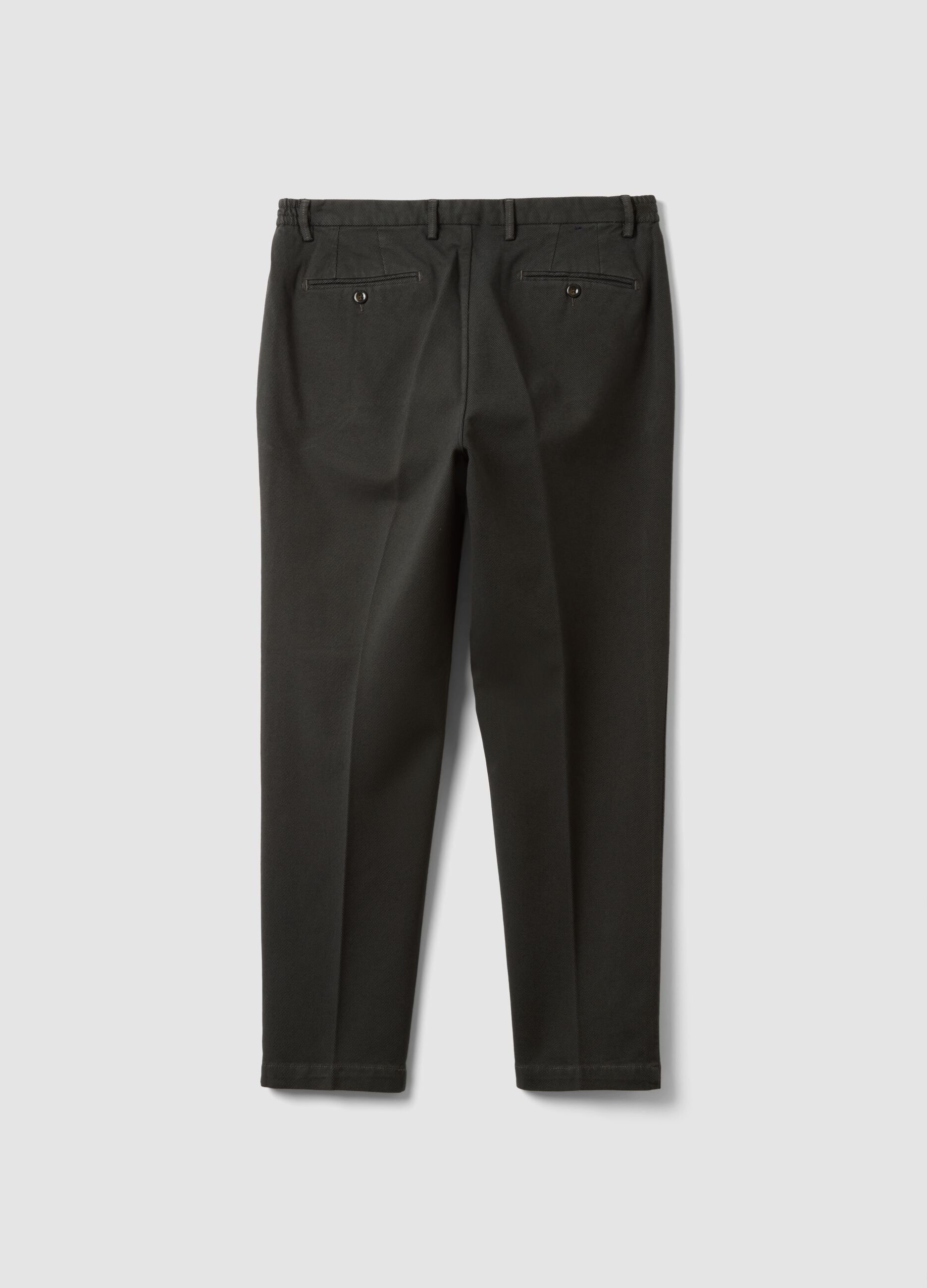 Pantaloni chino marroni in cotone e modal elasticizzato