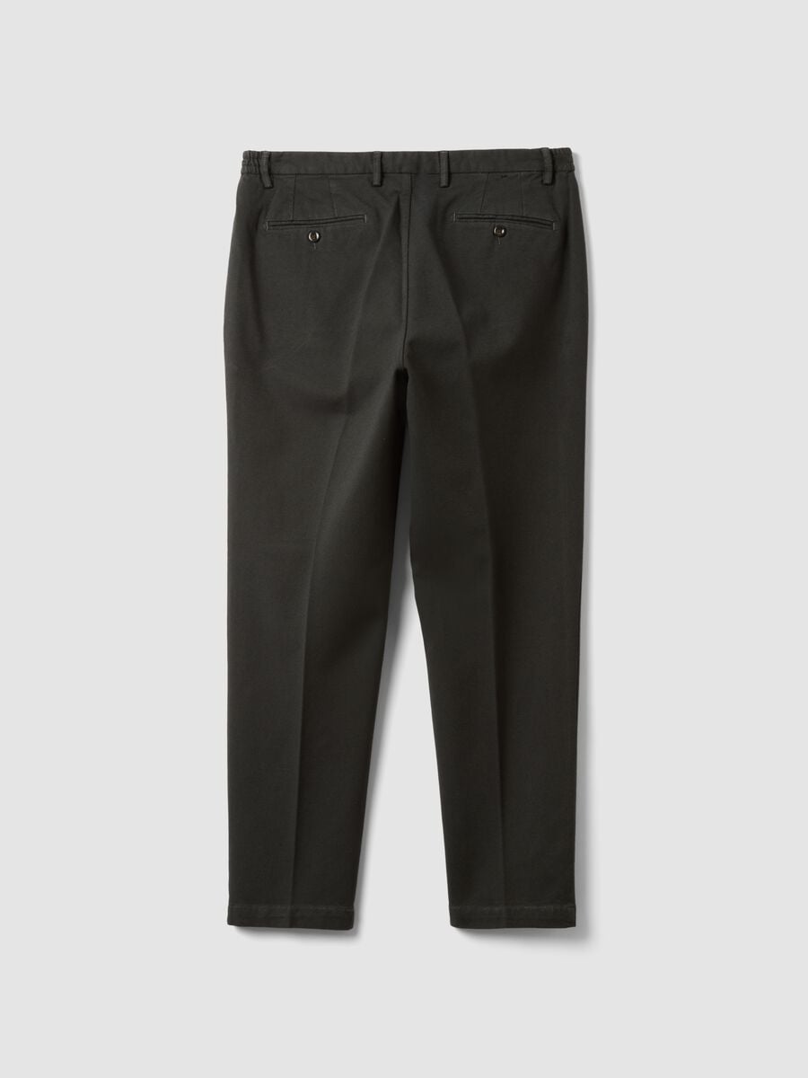Pantaloni chino marroni in cotone e modal elasticizzato_2