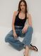 Black stretch cotton top_0