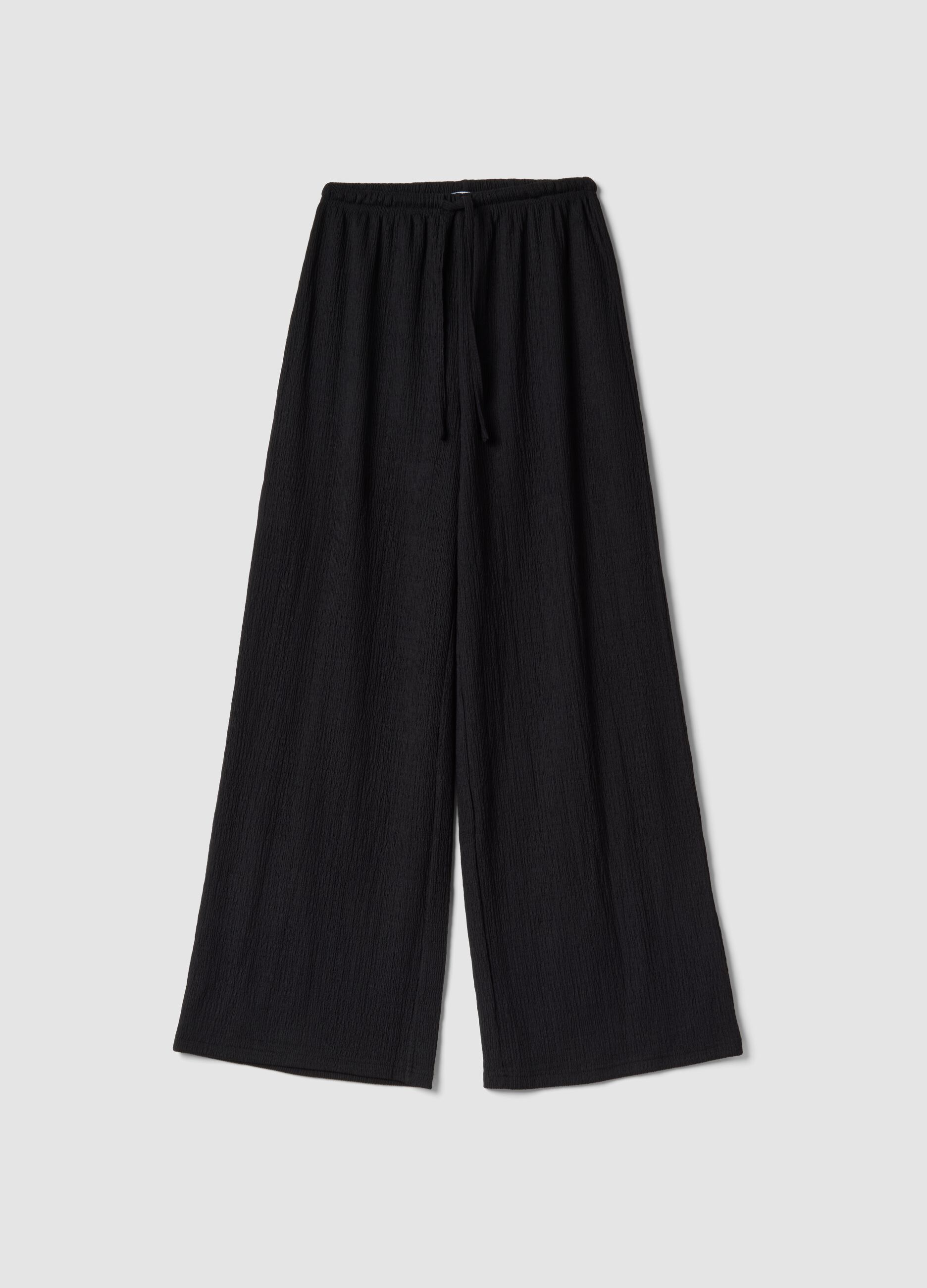 &Mu;&alpha;ύ&rho;&omicron; jogger &pi;&alpha;&nu;&tau;&epsilon;&lambda;ό&nu;&iota; wide leg