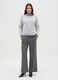 Grey regular fit jumper with ribbed collar and cut-out details_1