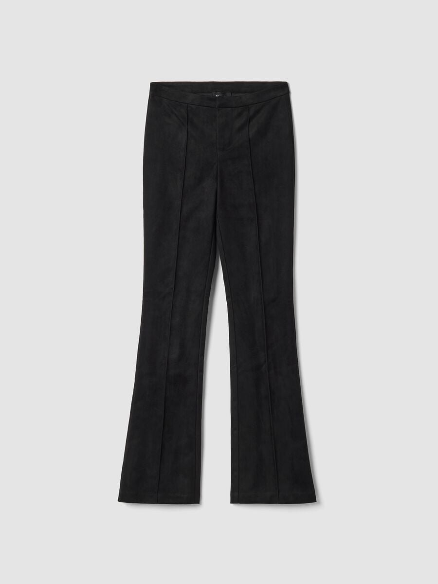 Formelle Slim-Fit-Hose aus Kunstvelours_1